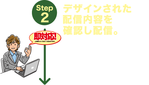 デザインされた配信内容を確認し配信。